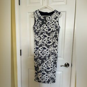 Enfocus Studio Black and White Floral Midi Dress